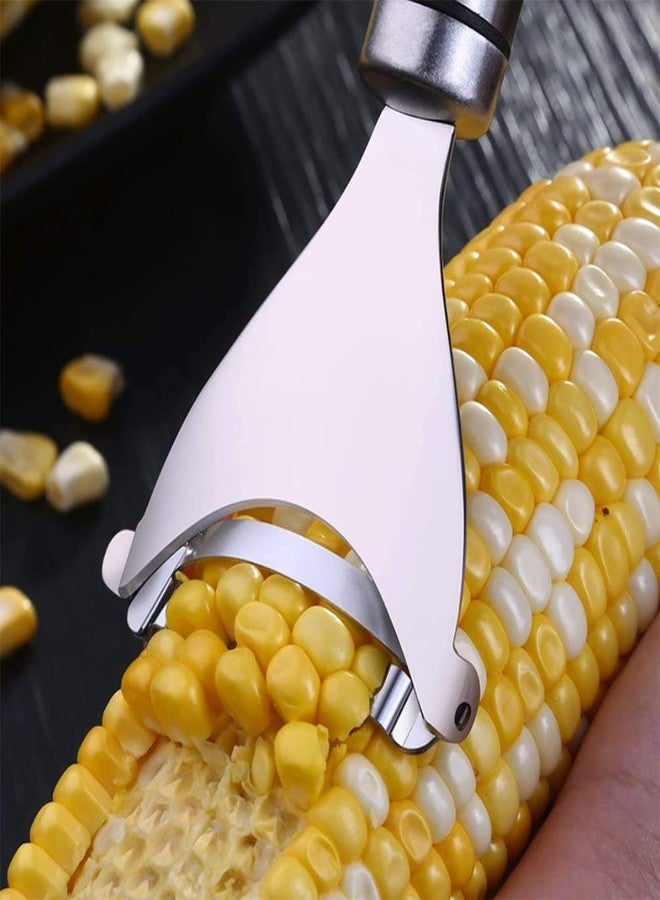 Zinley 1 pc Corn Threshing Peeler Stripper Corns Cob Remover Cutter Stainless Steel Peeler Vegetable Peeler Corn Planer - Image 1